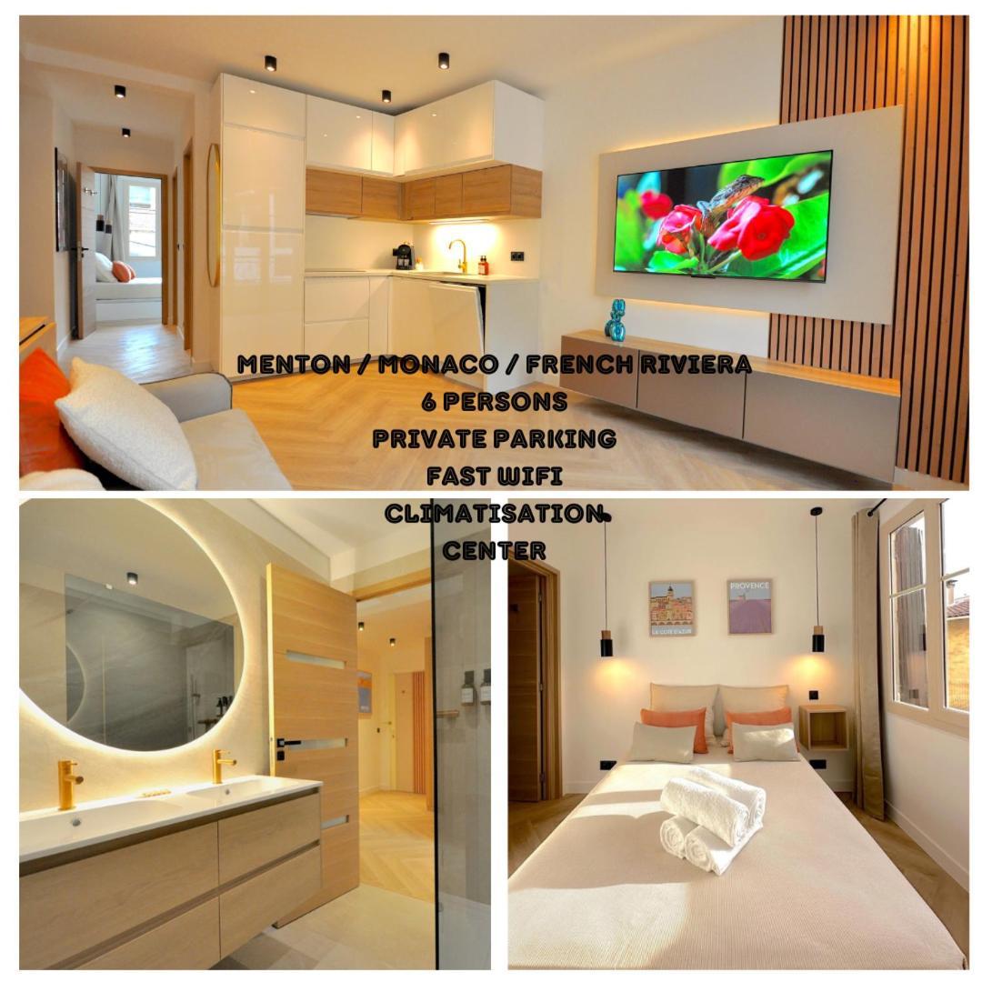 Monaco # Menton - 6 Persons - 2 Bedrooms - Full Renovated - Private Parking - Hypercenter - Clim - Beach And Sun Exterior photo